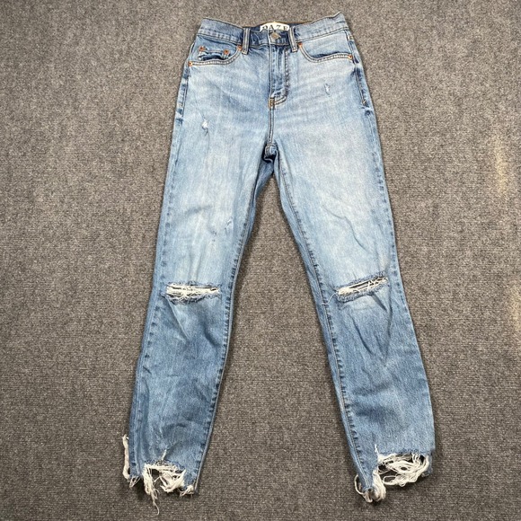 Daze Denim - DAZE Women's Jeans Size 24 Light Wash Distressed Cropped Flare Denim